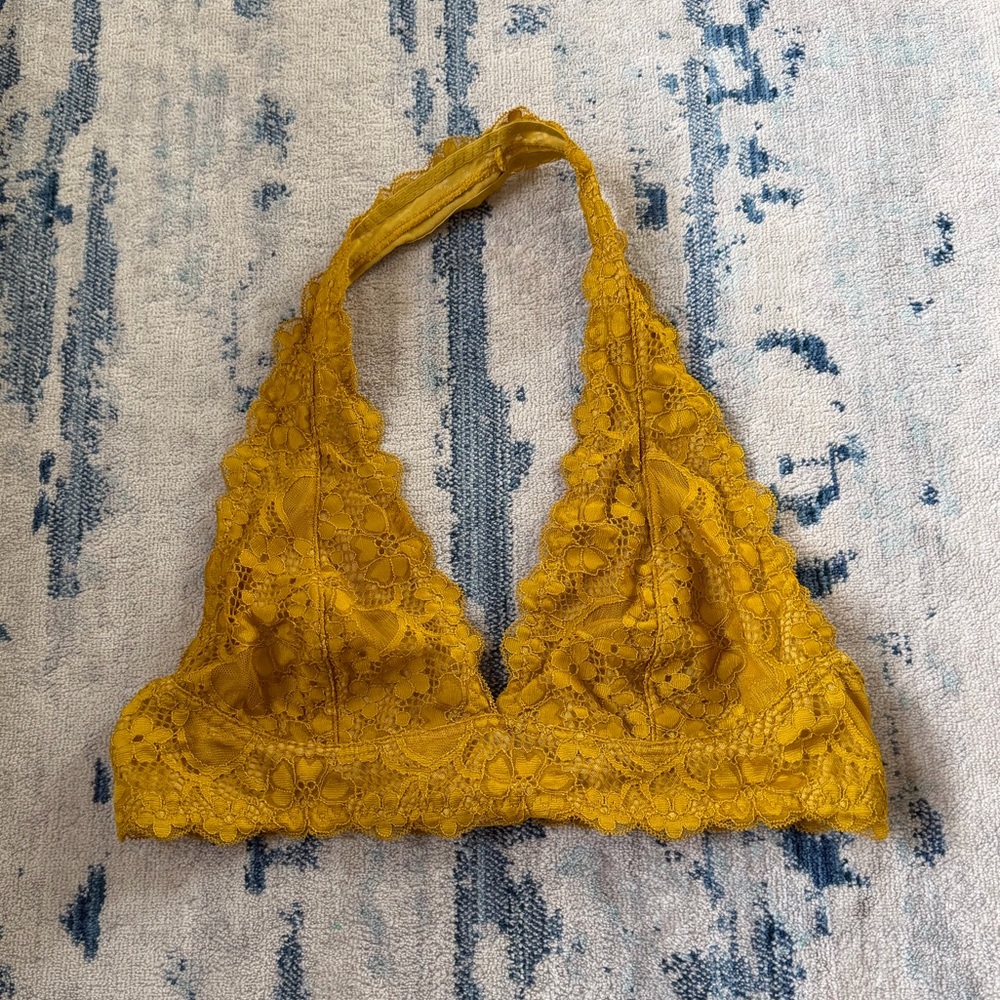 Free People "Galloon Lace Halter Bra" Medium